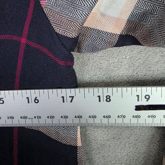 Womens Copper Key Blue Red Plaid Tunic Dress 3/4 Sleeve Round Neck Size XS - Picture 8 of 10